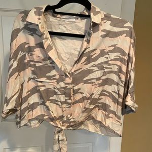 Pink Camo 3/4 sleeve shirt